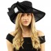 Bella Cielo Satin Big Ribbon Flip Up Jewel Kentcky Derby Floppy Dress Hat  eb-13746153